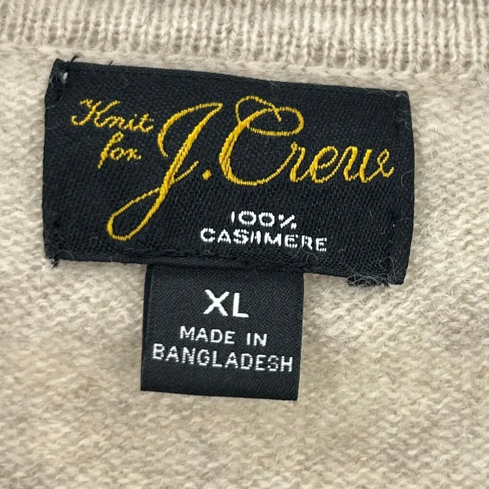 J. Crew Men's Cashmere Collared Sweater-Polo Heather Gray Size XL NWOT